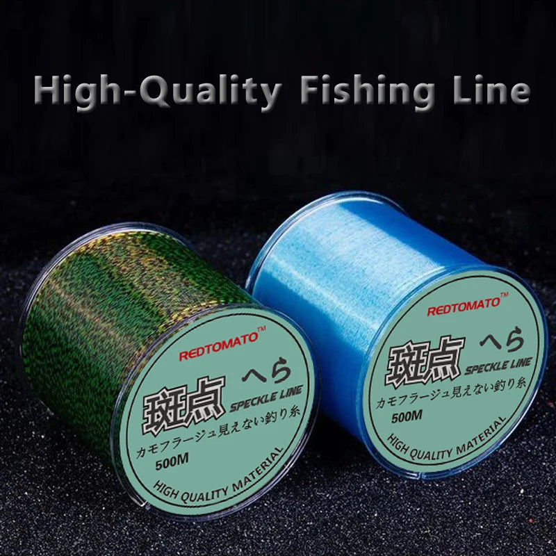 500M Spoted Invisible  Super Strong Carp Fishing Line Monofilament Fishing Line Speckle Fluorocarbon Coated Fishing Line Pesca