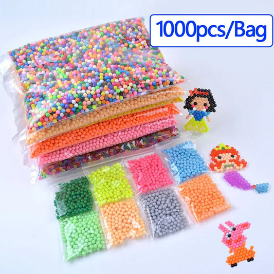 1000pcs/Bag 30 Colors 5mm Water Magic Beads Perlen Spray DIY Tool Hama Beads Children Kids Educational Toys Puzzles Accessories