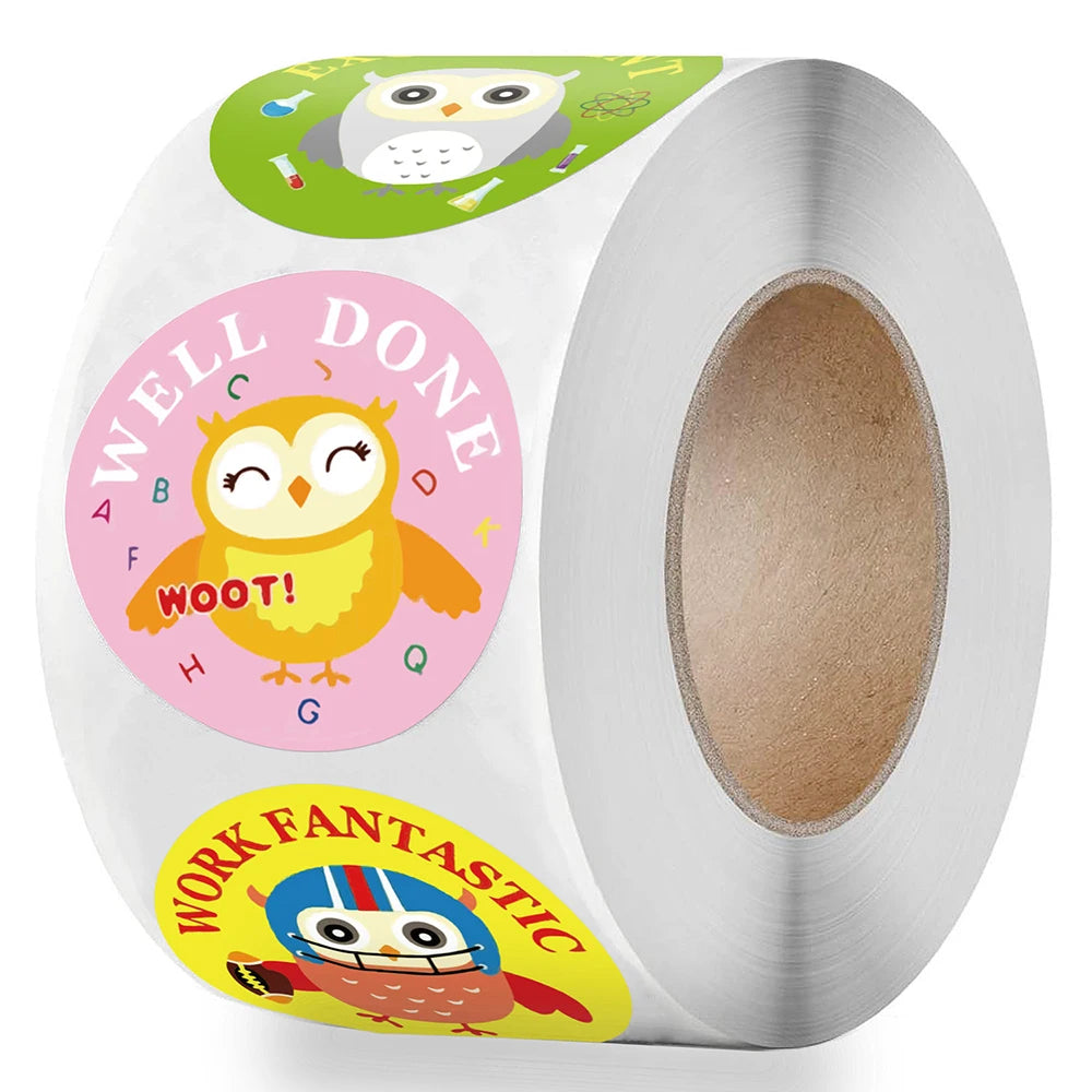 100-500pcs Animals Cartoon Stickers for Kids Toys Sticker Various Cute Owl Designs Pattern School Teacher Reward Sticker