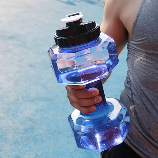 500/1500/2600ml PET Dumbbell Shaped Kettle Outdoor Fitness Cycling Water Bottle Weight Strong Water Drinks Accessories