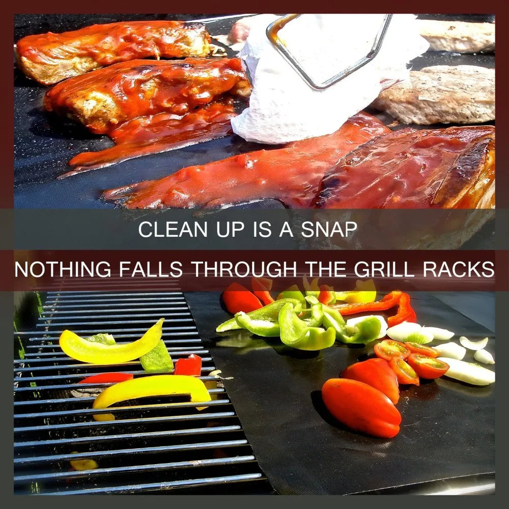 WALFOS 0.2mm Thick Ptfe Barbecue Grill Mat 33*40cm Non-Stick Reusable Baking BBQ Grill Mats Sheet Grill Foil BBQ Liner