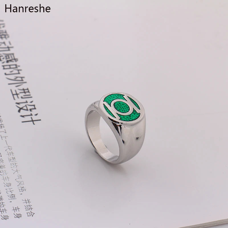 Dc Comics Super Hero Ring Green Lantern Rings For Movie Trendy Jewelry Men And Women Wholesale Enamel Power Ring Men Gift