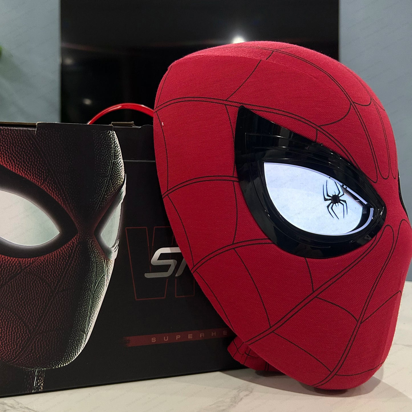 Mascara Spiderman Headgear Cosplay Moving Eyes Electronic Mask Spider Man 1:1 Remote Control Elastic Toys for Adults Kids Gift