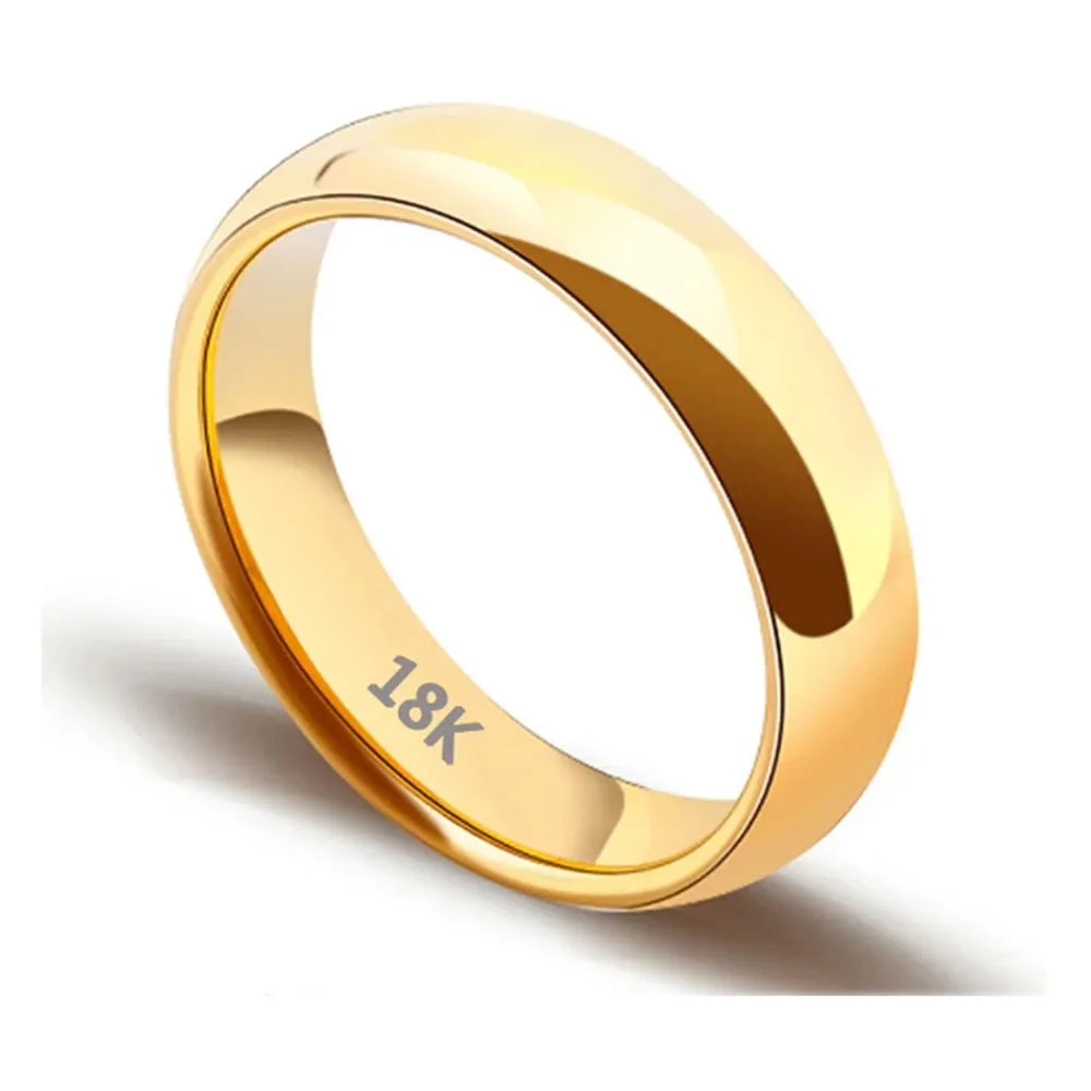 Gold Plated Ring Gold Colour Fashion Women's Simple Couple's Wedding Ring Engagement Jewellery Gift