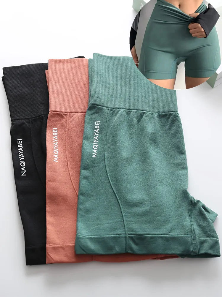 Women Seamless Thin Shorts Sports Shorts For Women Cycling Jogging Fitness High Waist Push Up Gym Shorts Leggings Yoga Clothing