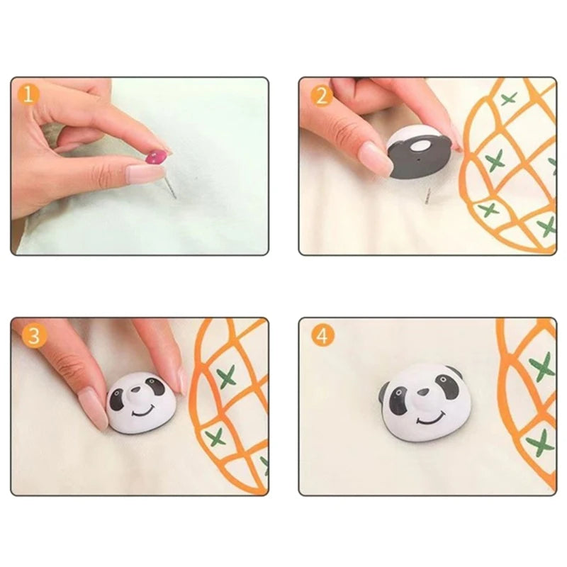 8x Duvet Clips Panda Duvet Pins Cartoon Style Quilt Holder Clips Bed Sheet Fastener Clips for Cushions Curtains Blankets