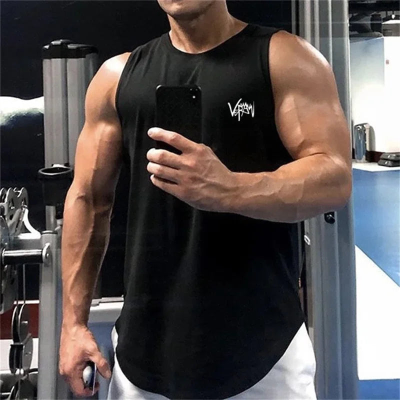 2024 New Bodybuilding Tank Tops Men Gym Fitness Workout quick-drying Sleeveless shirt Male Casual Vest Sports Undershirt