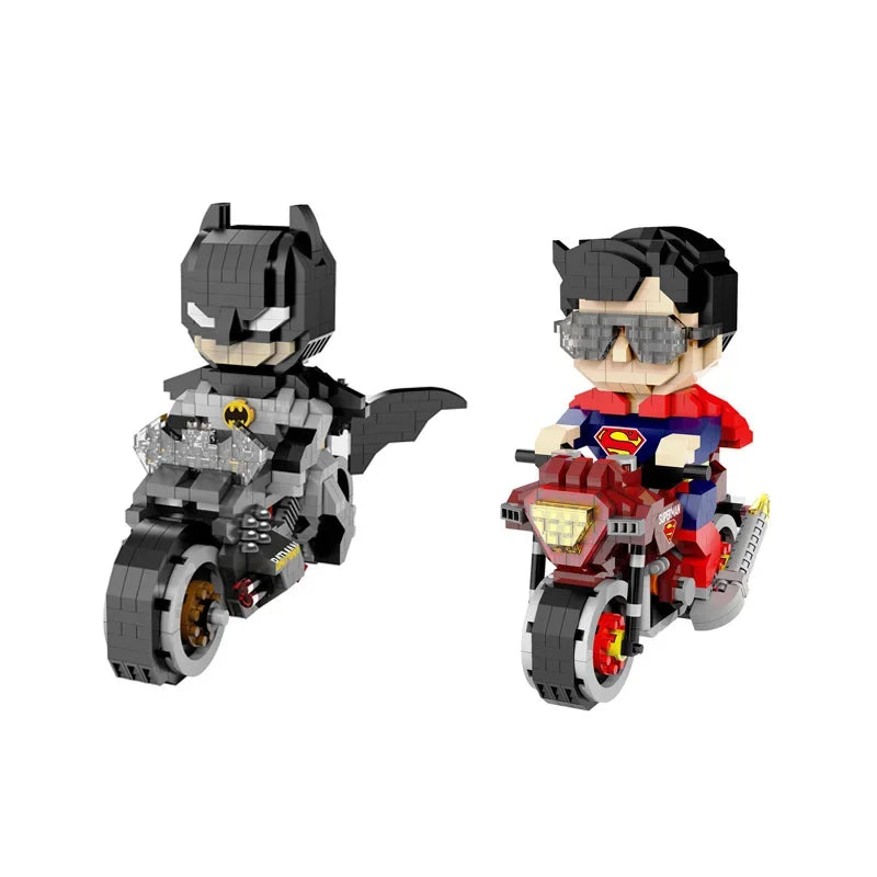 Batman 3D Puzzle Micro Building Blocks Figure DC Superman Motorcycle Super Heroes Model Movie Mini Bricks Toys For Kids Gifts