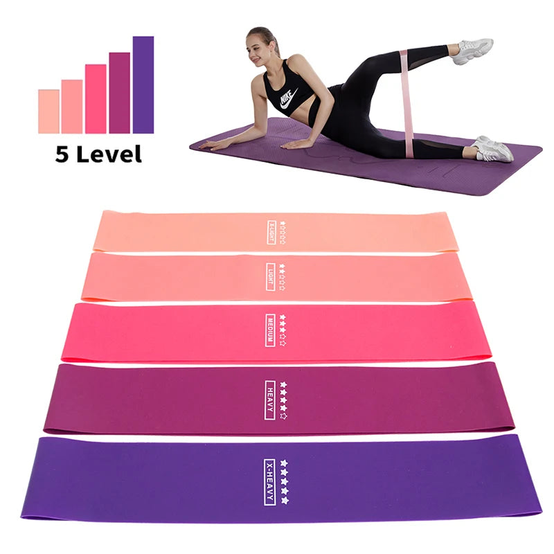 5 Levels Resistance Bands Pilates Sport Rubber Fitness Mini Bands Exercise Fitness Extender Hates Crossfit Workout Gym Equipment