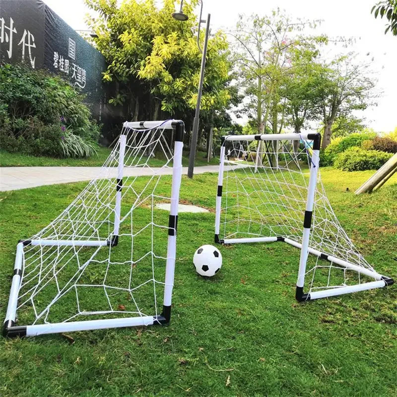 2In1 Mini Football Soccer Ball Goal Folding Post Net + Pump Kids Sport Indoor Outdoor Games Toys Kids Sports Training Equipment