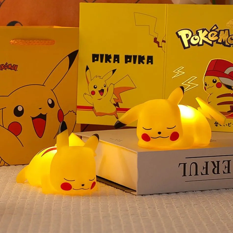 Pokemon Pikachu Night Light Cute Anime Soft Light Bedroom Bedside LED Light Room Decoration Christmas Children's Toy Gift