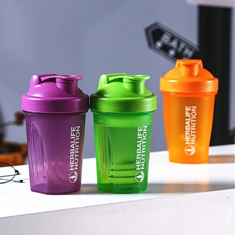 Sport Shaker Bottle 400ML Whey Protein Powder Mixing Bottle Sport Fitness Gym Shaker Outdoor Portable Plastic Drink Bottle