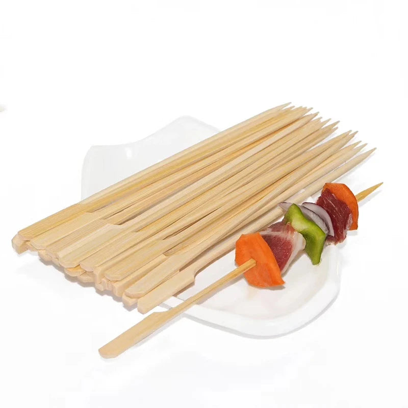 100x Disposable Bamboo Sticks Barbecue Tools Natural Bbq Bamboo Skewers Camping Party For Kabob Fruit Cocktail Party Bbq Tools