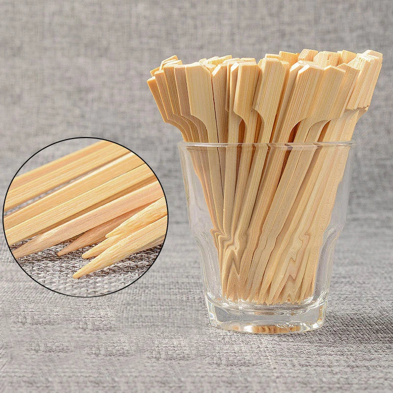 100x Disposable Bamboo Sticks Barbecue Tools Natural Bbq Bamboo Skewers Camping Party For Kabob Fruit Cocktail Party Bbq Tools