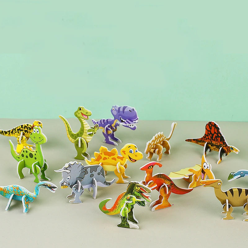 30Pc 3D Dinosaur Paper Jigsaw Puzzles Party Favor Kids Toys Birthday Party Giveaway Classroom Treasure Box Rewards Pinata Filler