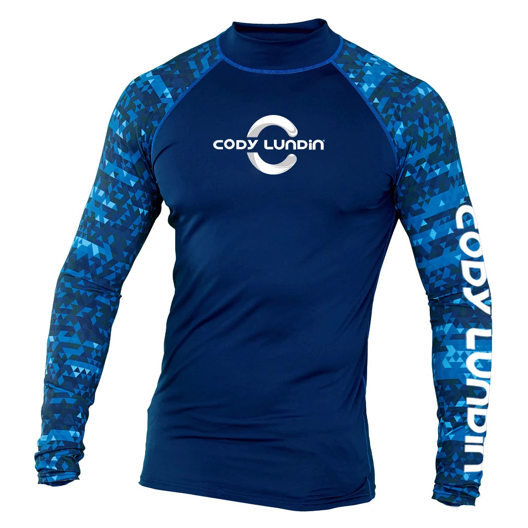 Cody Lundin Men Long Sleeve Beach UV Protection Shirt for Men Workout Swim Diving Cycling Rash Guard Quick Dry Surfing T-shirts