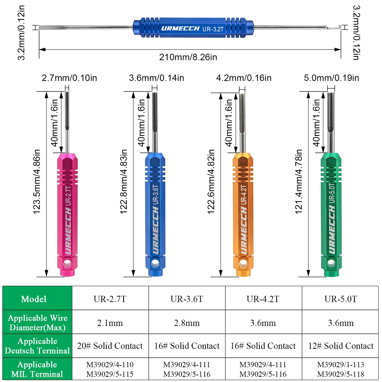 1PC Pin Removal Tool Terminal Release Tool Kit for Deutsch DT, DTM, DTP and HD Series Connectors