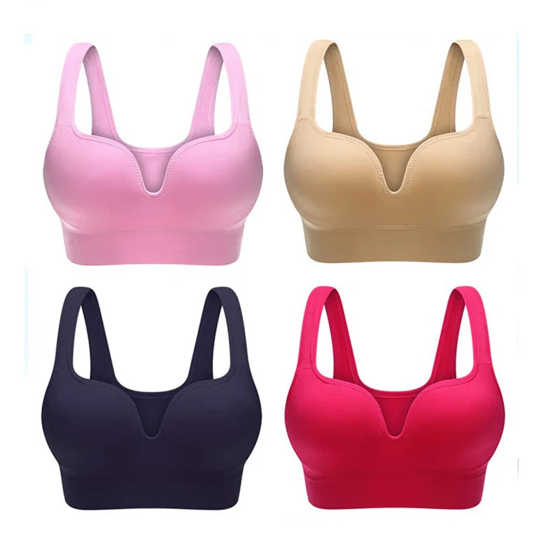 Women Sport Bras Yoga Shirt Fitness Running Vest Underwear Padded Bra Crop Sports Workout Top Wireless Push Up Brassiere