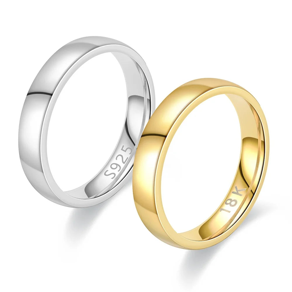 Gold Plated Ring Gold Colour Fashion Women's Simple Couple's Wedding Ring Engagement Jewellery Gift