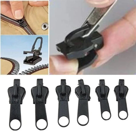 6pcs Instant Zipper Universal Instant Fix Repair Kit Replacement Zip Slider Teeth Multifunctional Clothing Replacement  Zipper