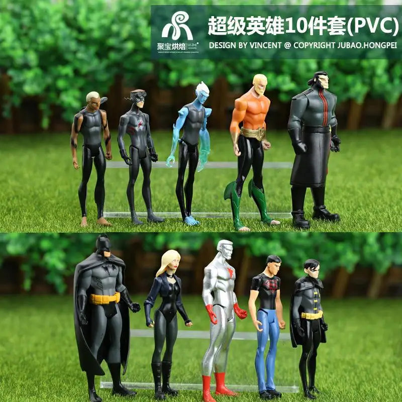 10/Set Models Marvel Avengers Superheroes Batman Lightning Superman Joker Green Lantern Sea King Mini Action Figures Gifts Toys