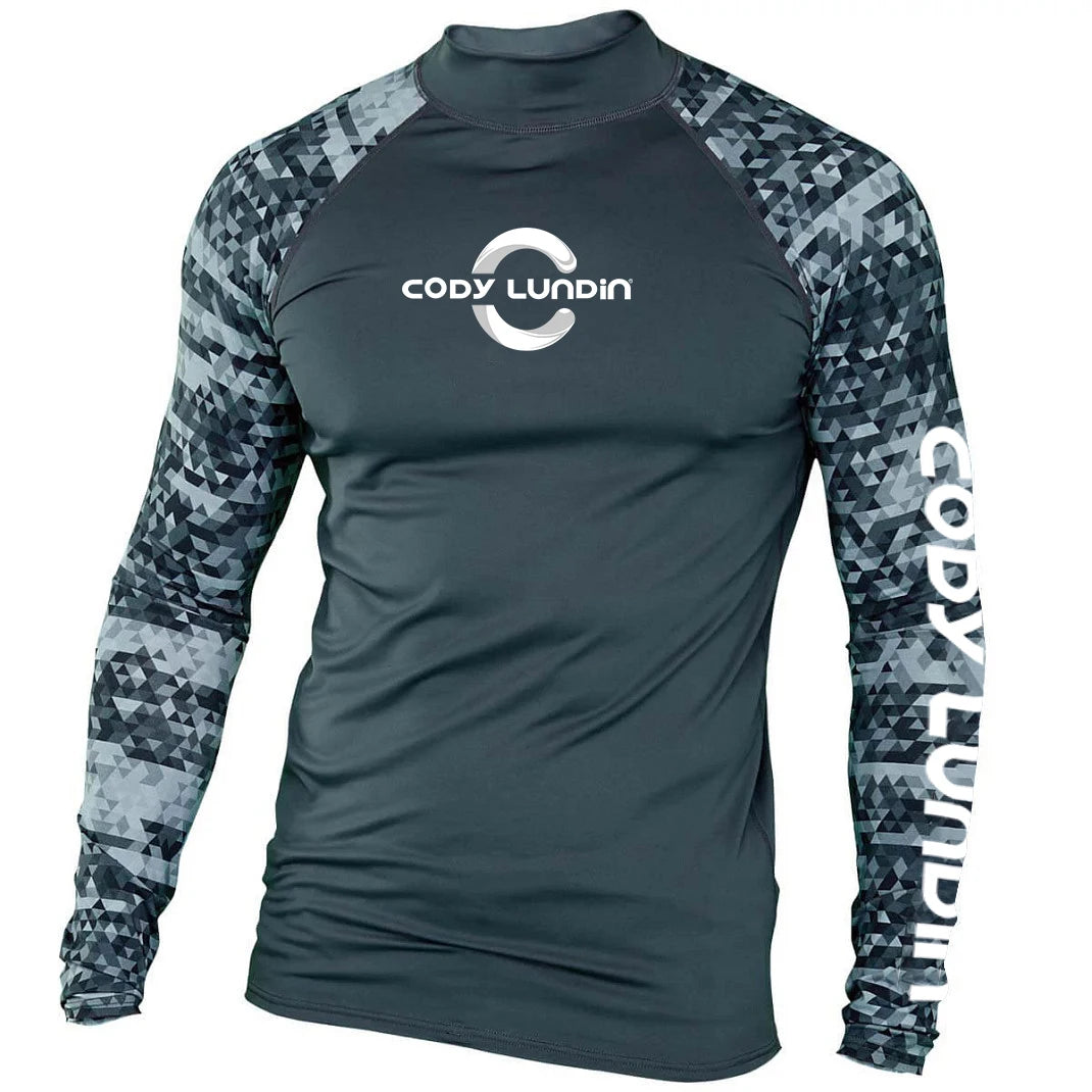 Cody Lundin Men Long Sleeve Beach UV Protection Shirt for Men Workout Swim Diving Cycling Rash Guard Quick Dry Surfing T-shirts