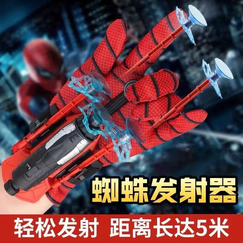 Marvel SpiderMan Action Toys Super Hero Launcher Rotat Launcher Soft Bullet Gun Suction Cup Ejection Toy Children Birthday Gift