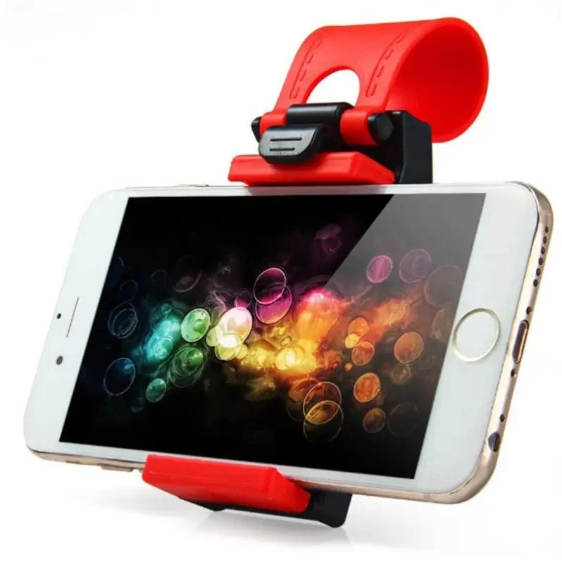 Car Phone Holder Mounted On Steering Wheel Cradle Smart Mobile Phone Clip Mount Holder Car Accessories Interior