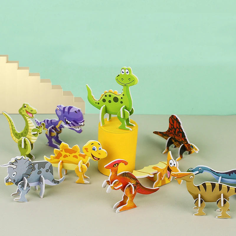 30Pc 3D Dinosaur Paper Jigsaw Puzzles Party Favor Kids Toys Birthday Party Giveaway Classroom Treasure Box Rewards Pinata Filler