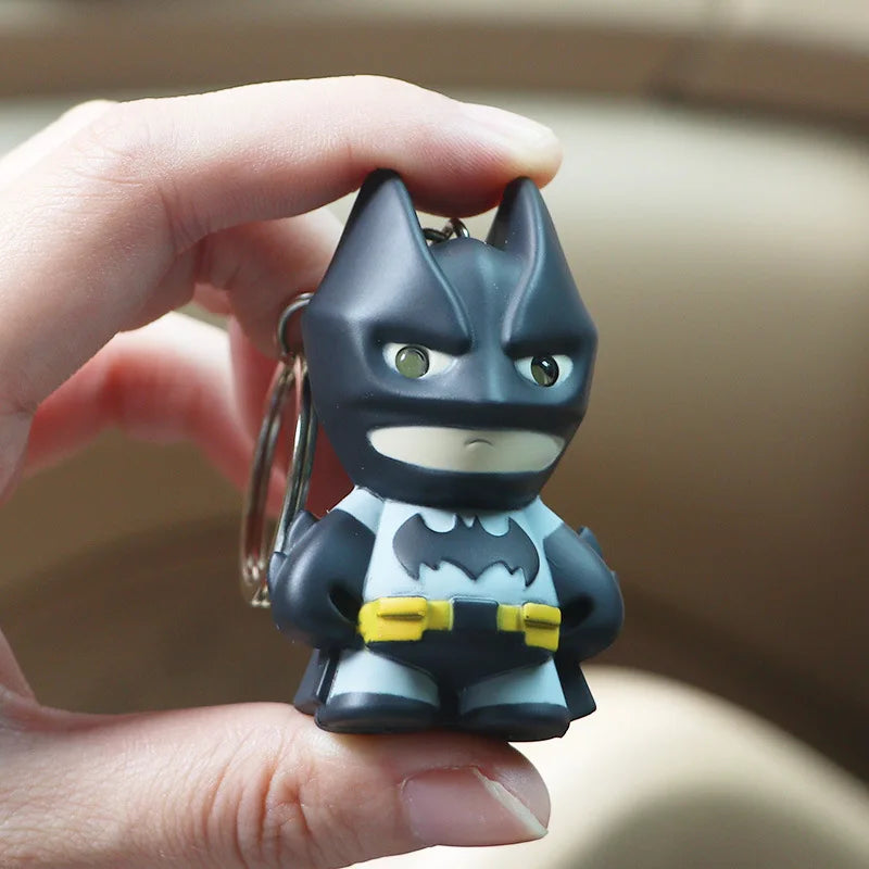 6cm The Dark Knight Rises Figures Batman Eyes Glow Keychain Action Figure Anime Collectible Model  Birthday Gift Toys Game Kids