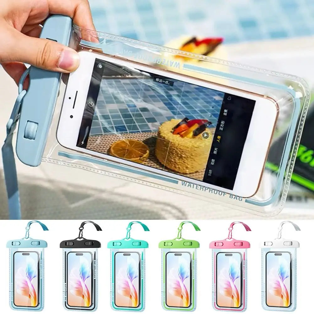 Waterproof Phone Pouch Case IPX8 Water Proof Cell Phone Dry Bag for Beach, Protector for iPhone, 4-7