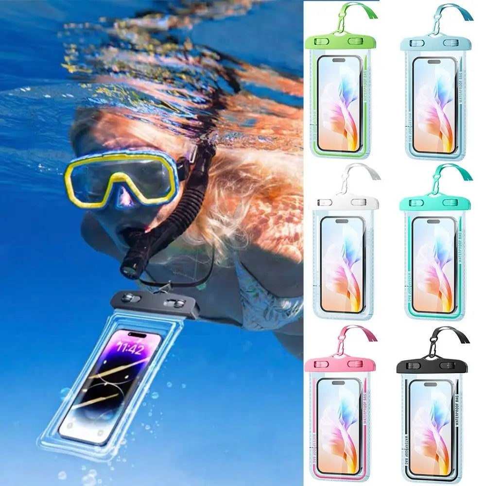 Waterproof Phone Pouch Case IPX8 Water Proof Cell Phone Dry Bag for Beach, Protector for iPhone, 4-7