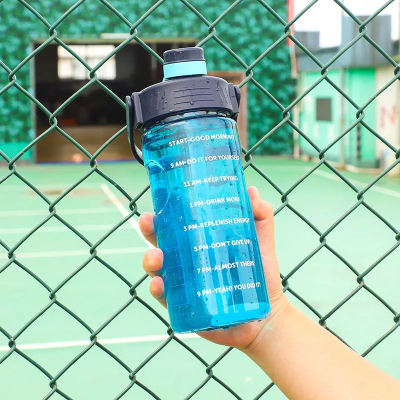 3 Litre Water Bottle with Straw 2L 1L Large Big Motivational  BPA Free School gym Sports Drinking Bottle