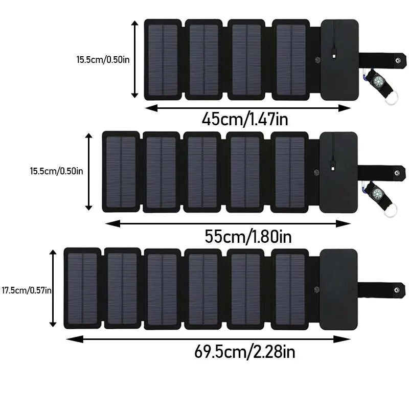 Outdoor Multifunctional Portable Solar Charging Panel Foldable 5V 1A USB Output Device Camping Tool