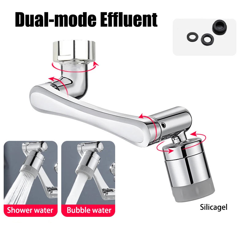 1080° Rotatable Extension Faucet Sprayer Head Water Tap Nozzle Universal Bathroom Tap Extend Adapter Aerator 2 Spray Modes