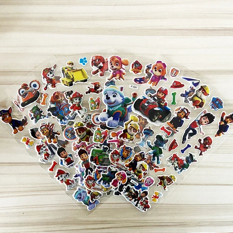 Paw Patrol Dog Toy Stickers 3D Children's Anime Cartoon Tattoo Stickers Bubble Paste Thicken The Reward Stickers Kids Toys Gifts