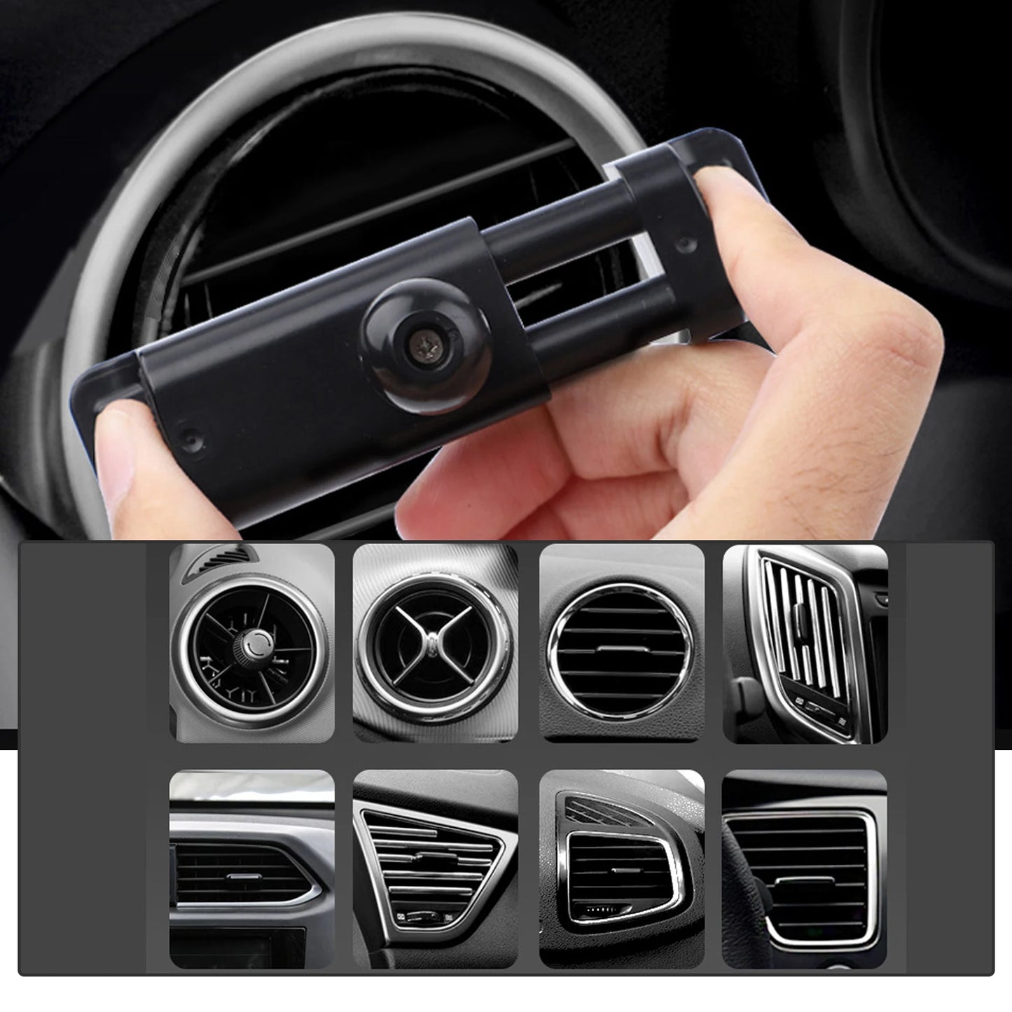 The New Round Air Outlet Special Bracket Is Suitable for Mercedes-Benz Audi Turbo Car Clip Mobile Phone Creative Accessories