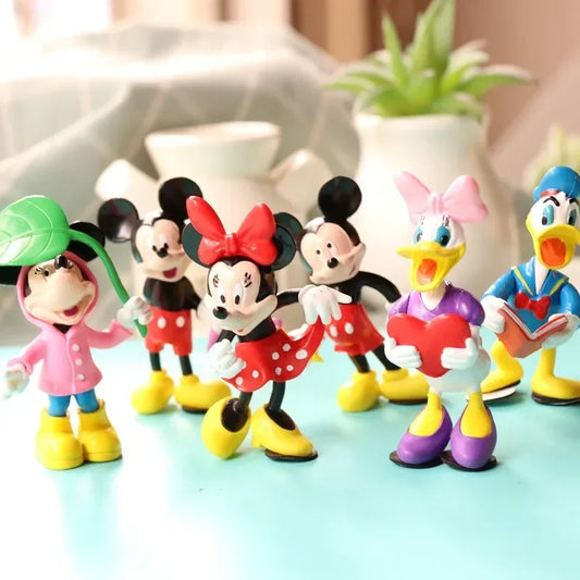 Disney Kawaii Anime Figures Mickey Mouse Minnie Mouse Birthday Party Cake Decoration Random 1 Pcs PVC Anime Figures Kids Toys