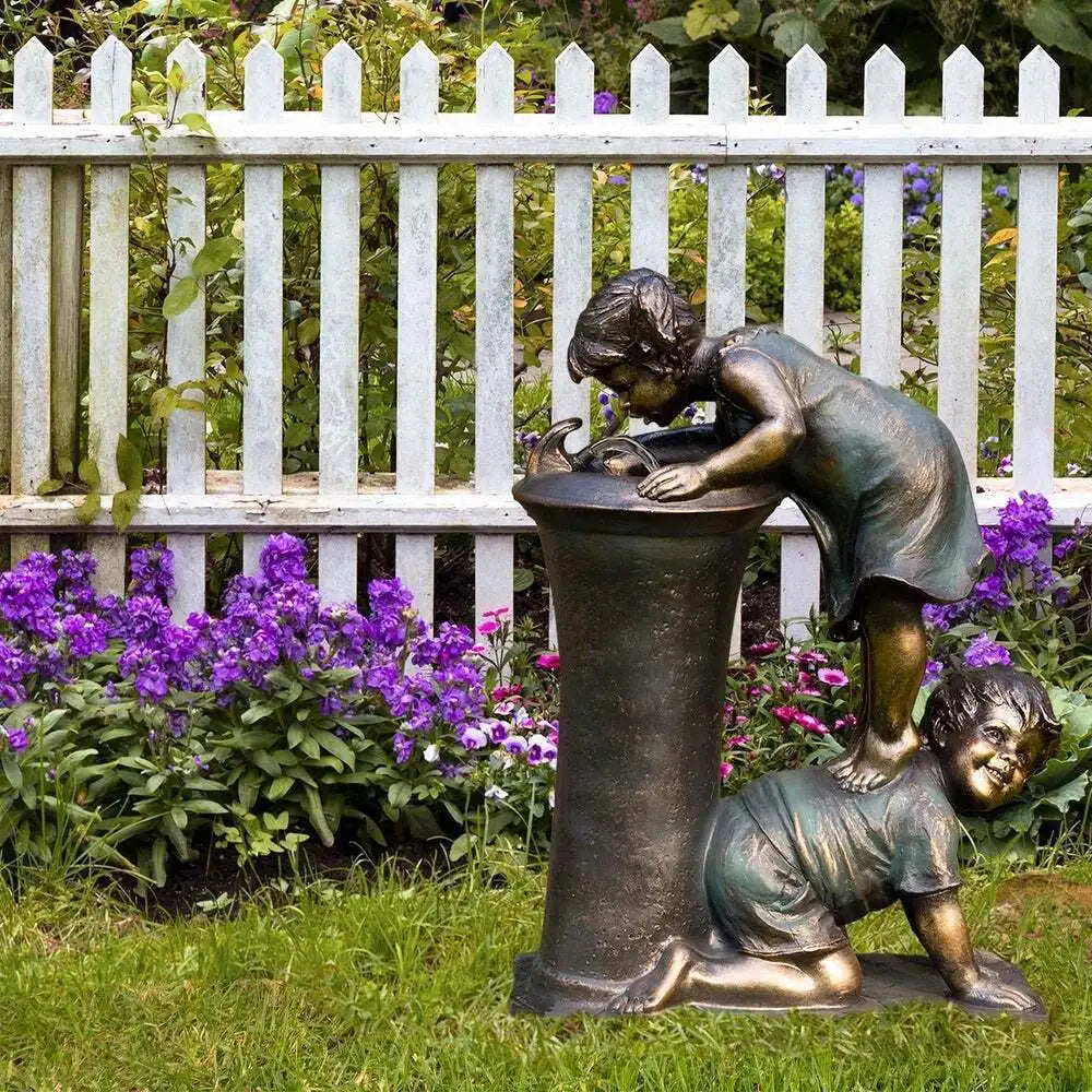 Decorate Boys And Girls Sculpture Garden Ornaments Resin Crafts Gardening Decorations Holiday Gifts