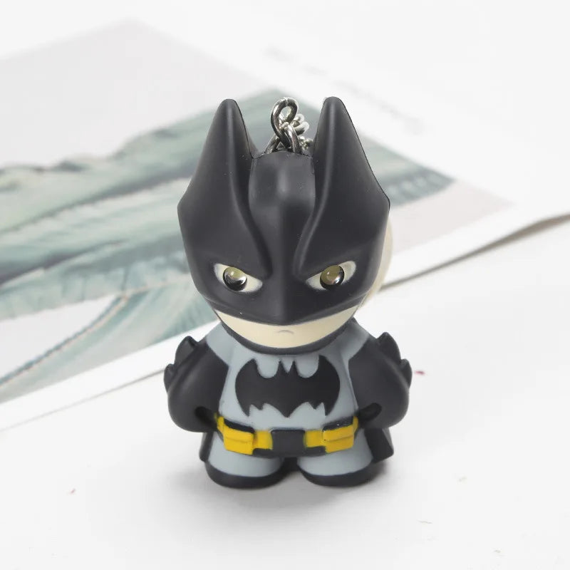 6cm The Dark Knight Rises Figures Batman Eyes Glow Keychain Action Figure Anime Collectible Model  Birthday Gift Toys Game Kids