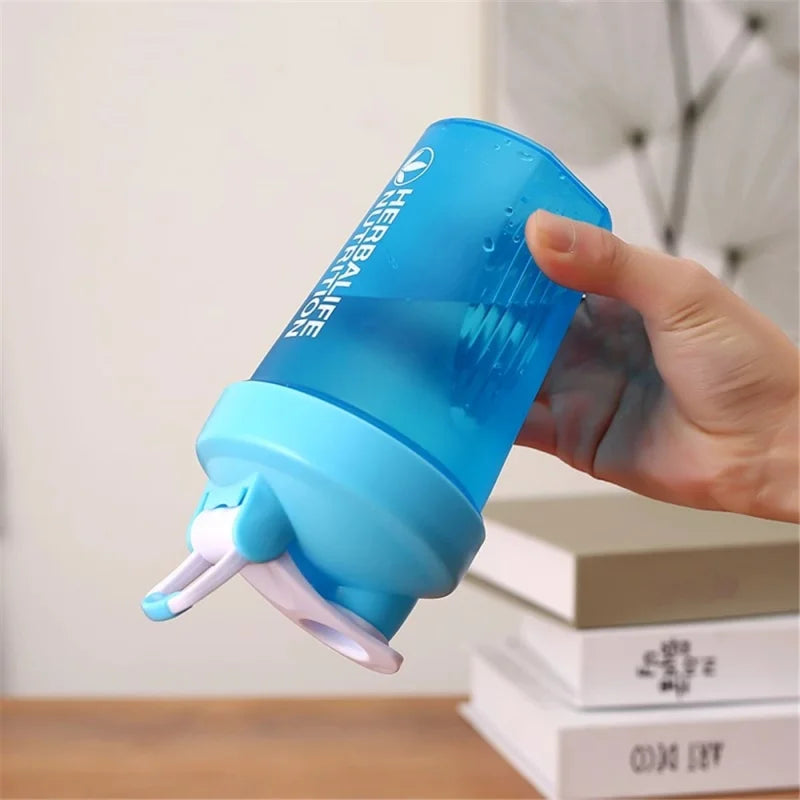 Sport Shaker Bottle 400ML Whey Protein Powder Mixing Bottle Sport Fitness Gym Shaker Outdoor Portable Plastic Drink Bottle