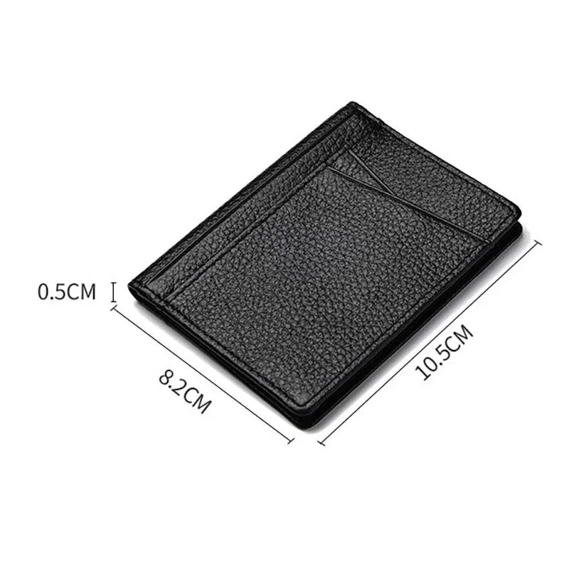 New Men's Wallet Soft Super Slim Wallet Genuine Leather Mini Credit Card Holders Wallet Thin Card Purse Small Bags for Women