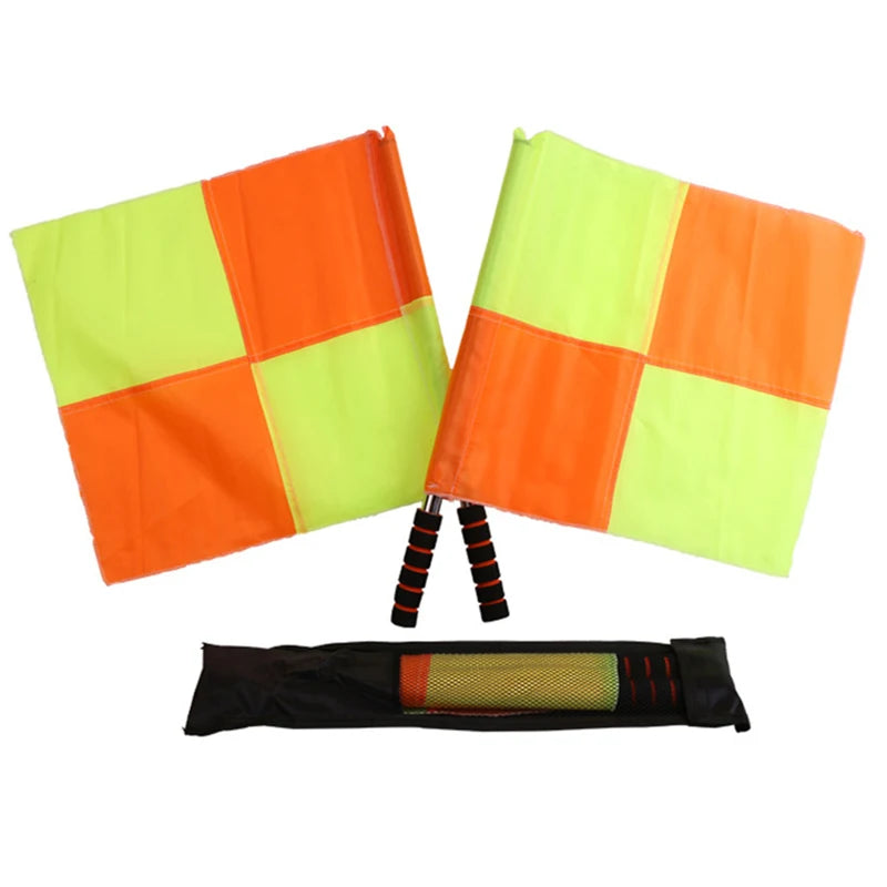 2pcs/set World Soccer Referee Flag Fair Play Sports Match Football Linesman Europe Flags Referee Equipment