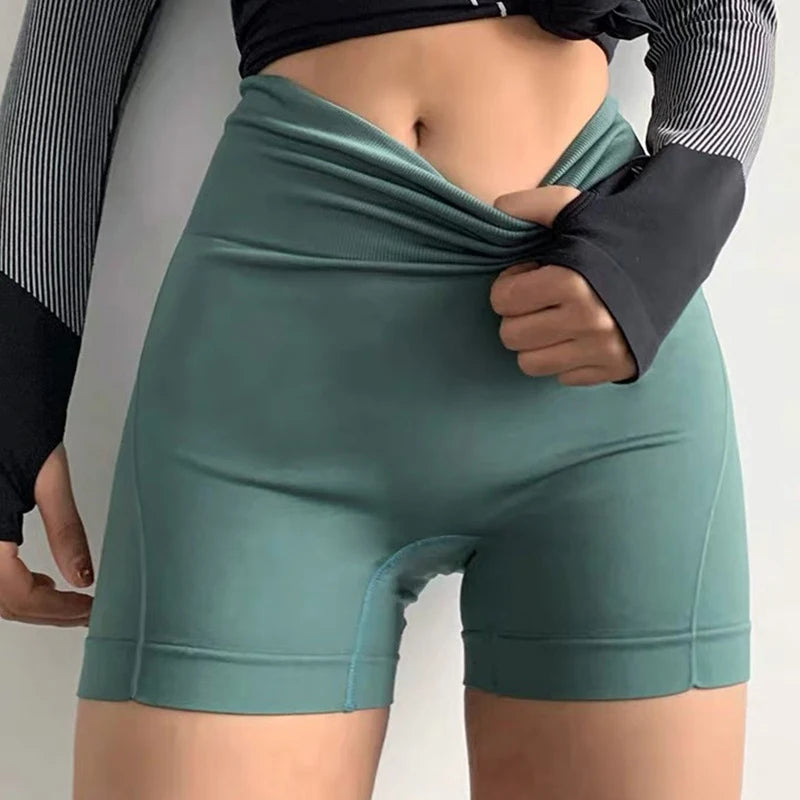 Women Seamless Thin Shorts Sports Shorts For Women Cycling Jogging Fitness High Waist Push Up Gym Shorts Leggings Yoga Clothing