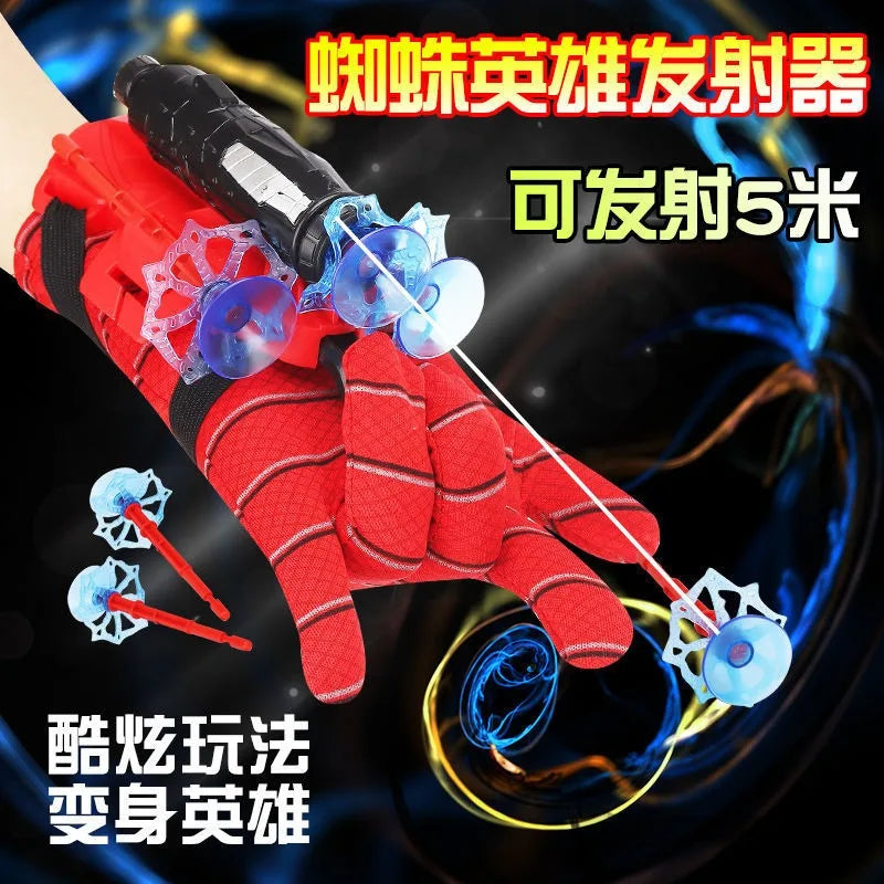 Marvel SpiderMan Action Toys Super Hero Launcher Rotat Launcher Soft Bullet Gun Suction Cup Ejection Toy Children Birthday Gift