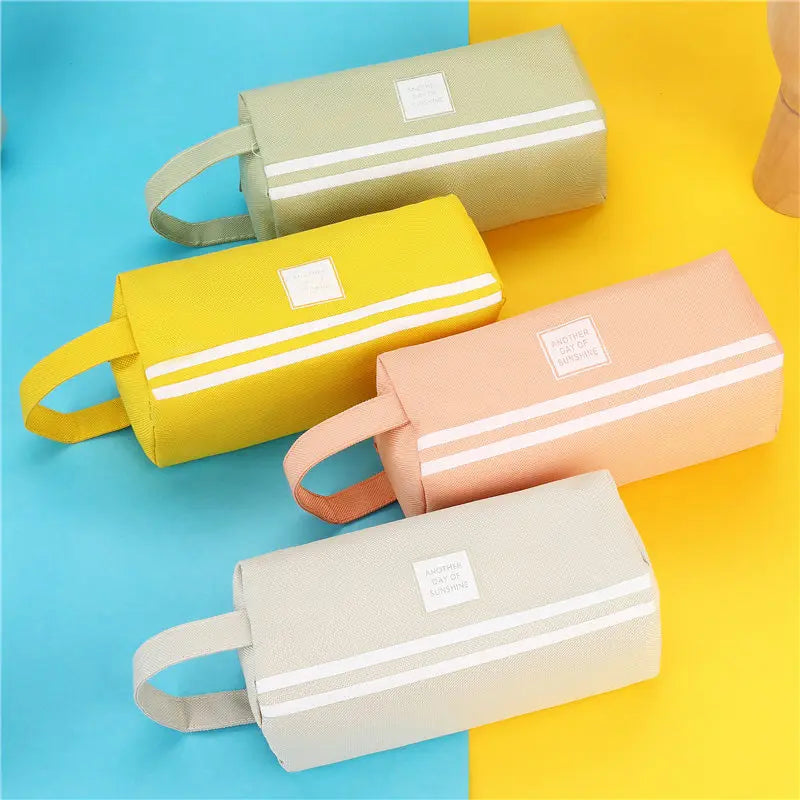 Hot Sale Colorful Large Capacity Pencil Cases Bags Creative Korea Fabric Pen Box Pouch Case School Office Stationary Supplies