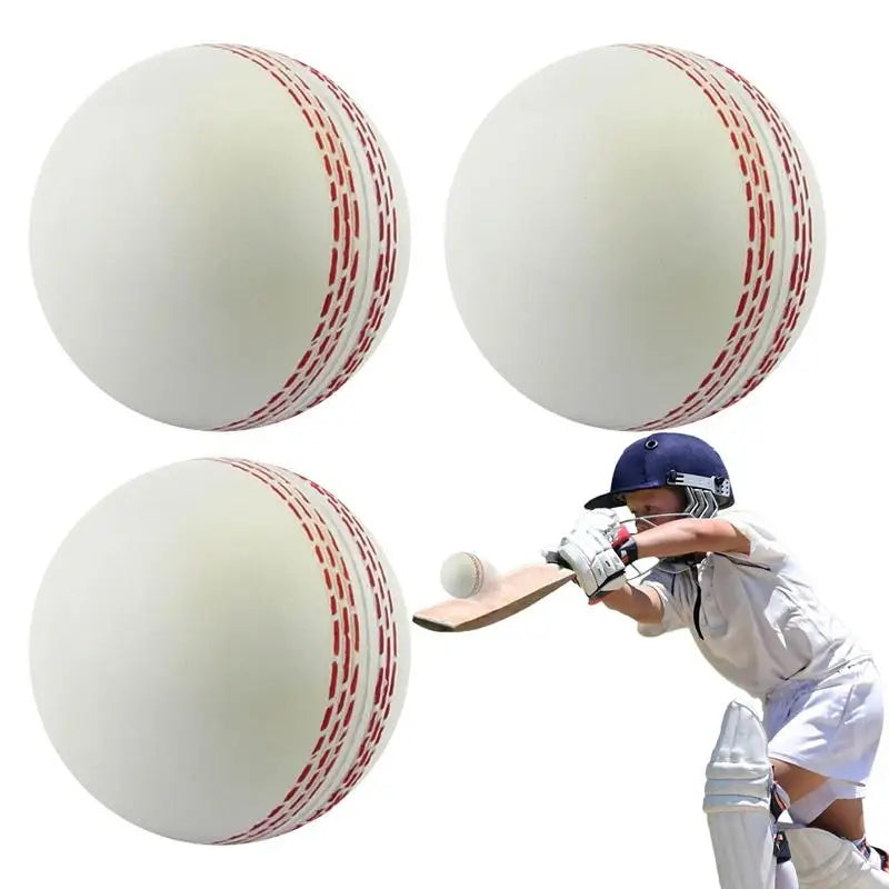 3pcs Cricket Ball Durable PU Training Balls Sports Wind Swinging Bouncing Spinning Cricket Balls for  Practice Portable Training