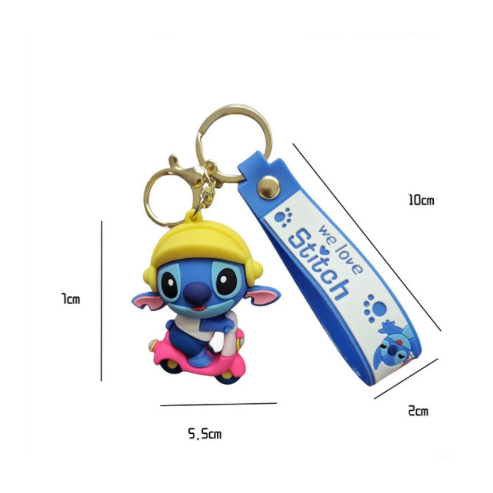 Cartoon Anime Disney Keychain Mickey Mouse Minnie Lilo & Stitch Keyring Key Chain Car Pendant Kids Toys Gifts Wholesale