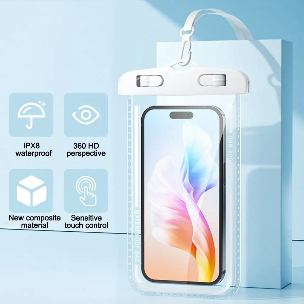 Waterproof Phone Pouch Case IPX8 Water Proof Cell Phone Dry Bag for Beach, Protector for iPhone, 4-7