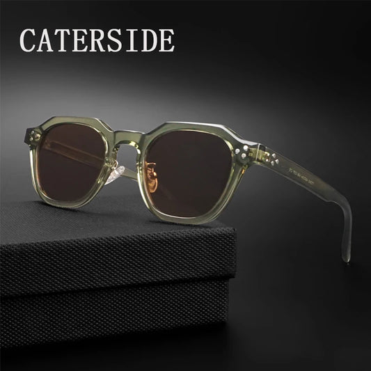 Caterside Retro Polarized TR90 Frame Men Sunglasses Fashion Polygon Women Sun Glasses Outddor High Quality Travel UV400 Eyewear